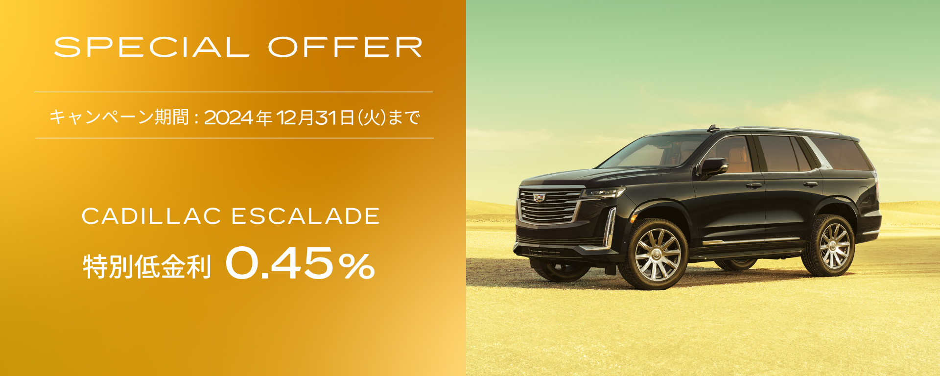 【期間: 12/31まで】ESCALADE スペシャルオファーのご案内✨